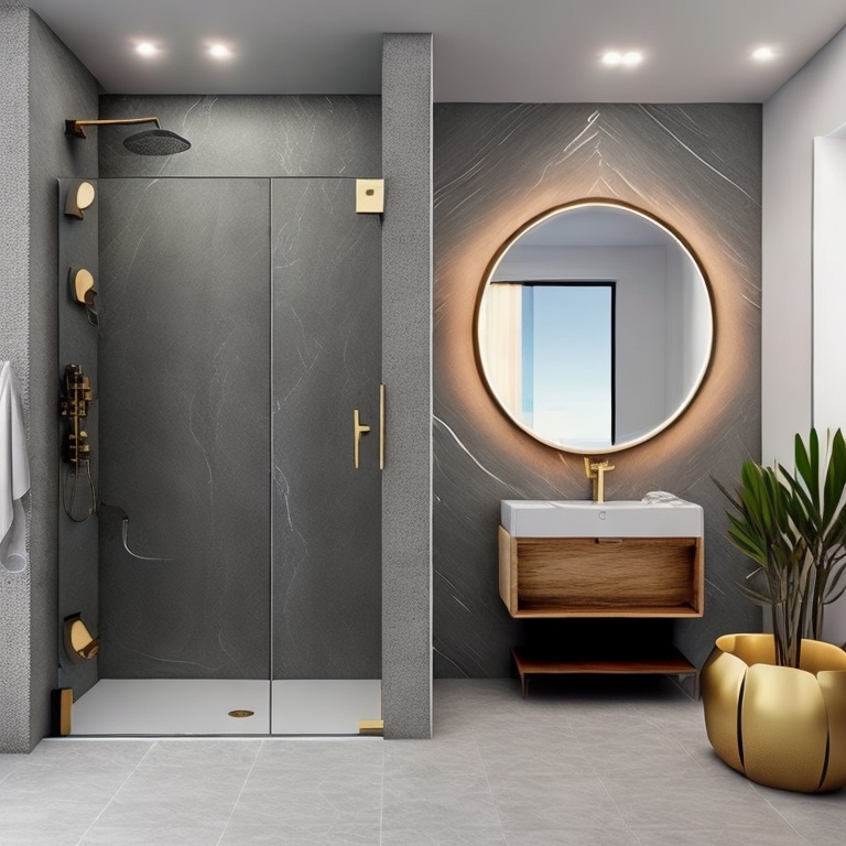 łazienka marmur i złoto w stylu modern glamour